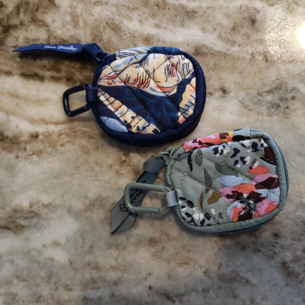 Two Vera Bradley Charms, Ear Bud Or Car Fob Case Holders - Picture 2 of 3